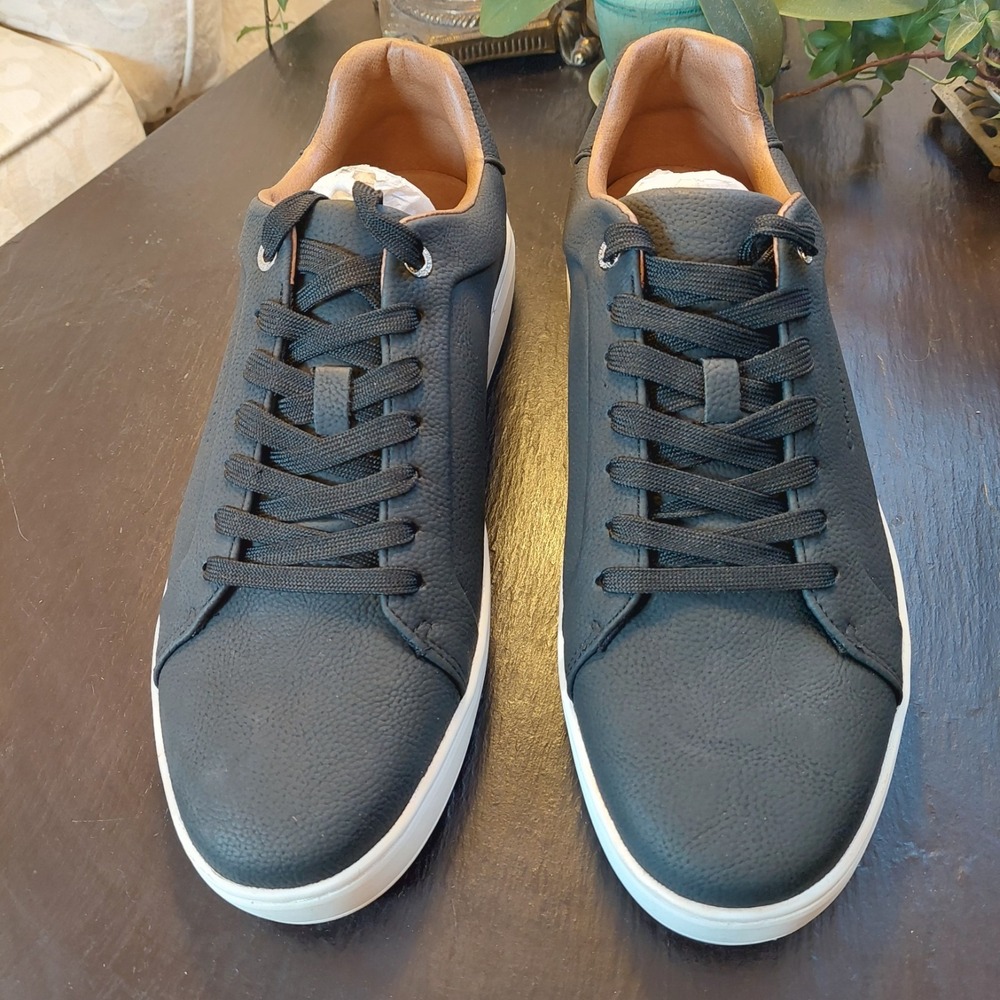 Calvin Klein Men's Wivlo Athletic Sneaker Black White & Tan Size 11.5M $109 NEW! - Picture 2 of 12